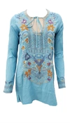 Johnny Was Women's Oaklyn Cotton Blouse In Coastal In Blue