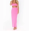 SHOW ME YOUR MUMU ELLE SKIRT IN HOT PINK RIB KNIT