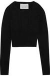 VICTOR GLEMAUD CROPPED OPEN-BACK COTTON AND CASHMERE-BLEND SWEATER