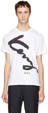 Kenzo Cursive Logo Graphic T-shirt In White