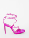 Attico Adele Lace-up Pumps In Fuchsia