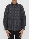Palm Angels Quilted All Monogram Outerwear With Snap Buttons In Grey
