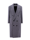 Ami Alexandre Mattiussi Ami Virgin Wool Coat With Herringbone Motif In Blue