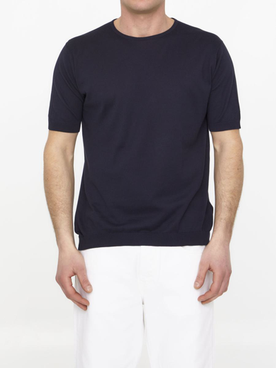 John Smedley Blue Cotton Jumper