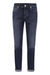 Brunello Cucinelli Five Pocket Leisure Fit Trousers In Lightweight Denim In Dark Denim