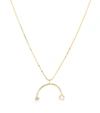 LOREN STEWART RAINBOW 14KT GOLD, PEARL AND WHITE SAPPHIRE NECKLACE