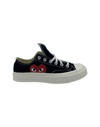 Comme Des Garçons Play Black Low-top Converse With Red Heart Sneakers Black In Black