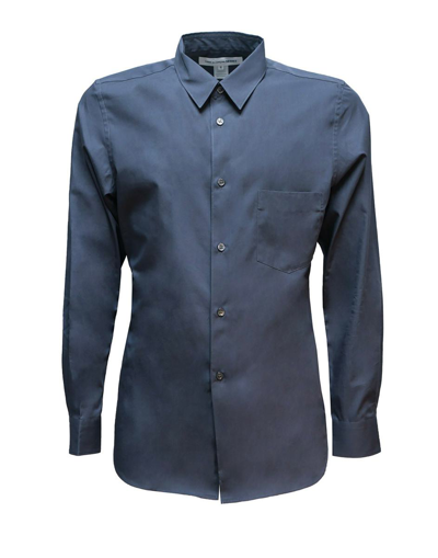 Comme Des Garçons Forever Gray Poplin Shirt In Blue
