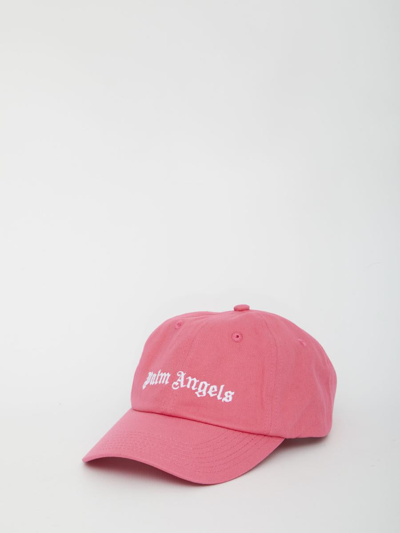 Palm Angels Cotton Cap With Logo In Pink