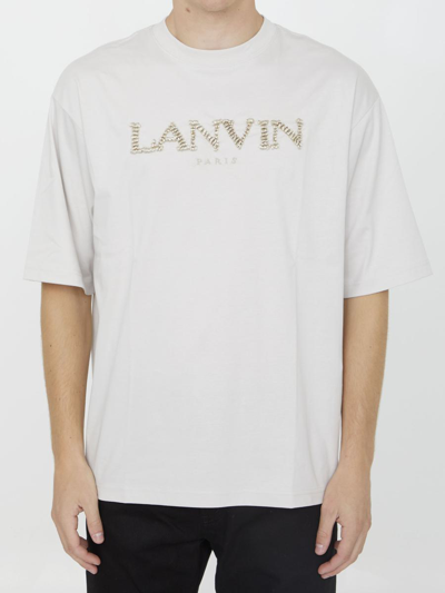 Lanvin Cotton T-shirt With Logo In Beige
