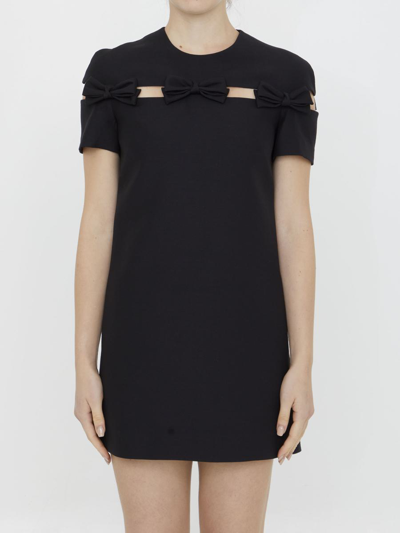 Valentino Crepe Couture Short Dress In Black