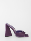 Attico Turquoise Velvet High Flat With Pyramid Heel For Women In Purple