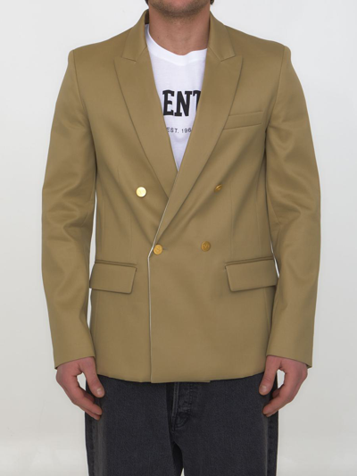 Valentino Double-breasted Blazer In Brown