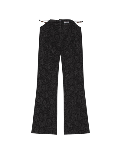 Ganni Trousers In Black