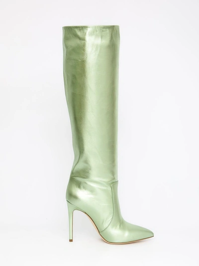 Paris Texas Green Leather Boots In Neutrals