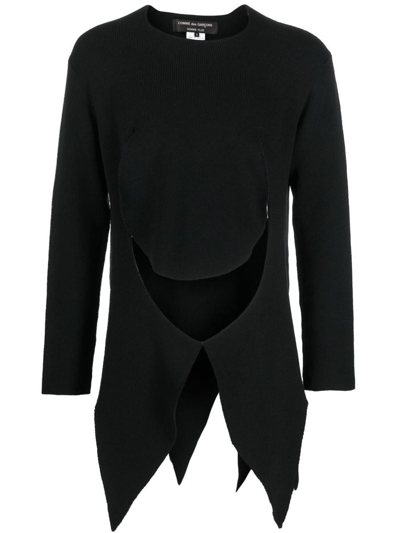 Homme + Wool Asymmetric Jumper In Black