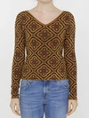 Etro Metallic Floral Medallion Sweater In Brown