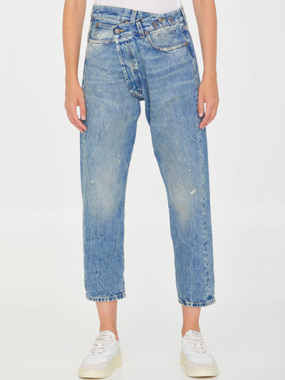 R13 Kelly Crossover Jeans In Blue