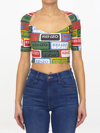 Kenzo Logo Print Cropped Top In Multicolor