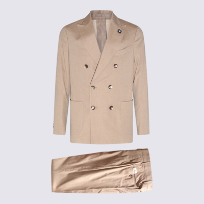 Lardini Beige Cotton Special Line Two Pieces Suit