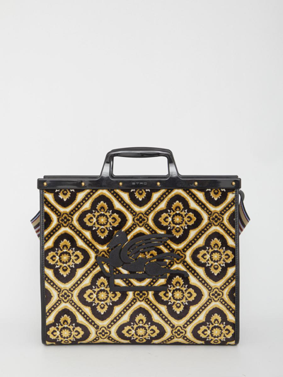 Etro Large Love Trotter Bag In Black