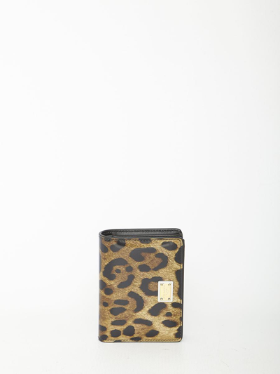 Dolce & Gabbana Leo-print Leather Wallet In Multicolor