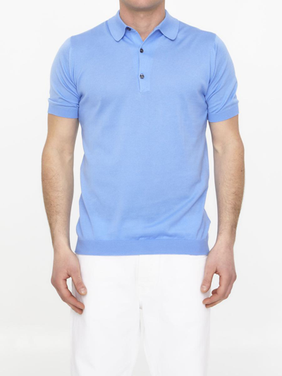 John Smedley T-shirts And Polos Blue In Light Blue