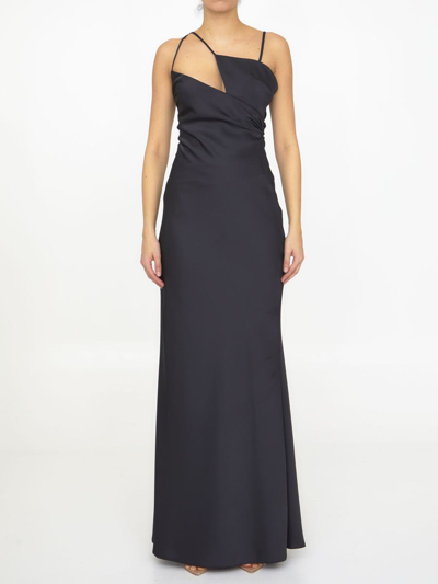 Attico Melva Long Dress In Black