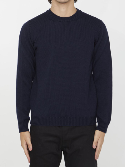 Roberto Collina Merino Wool Jumper In Blue