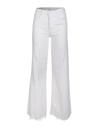 Mother The Hustler Patch Pocket Raw Hem High Waist Ankle Flare Jeans In White