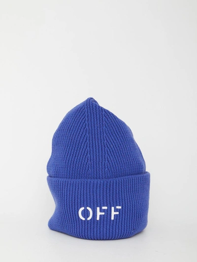 Off-white Off Stamp Beanie In Blue