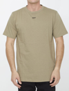 Off-white T Shirt With Arrow Embroidery In Beige