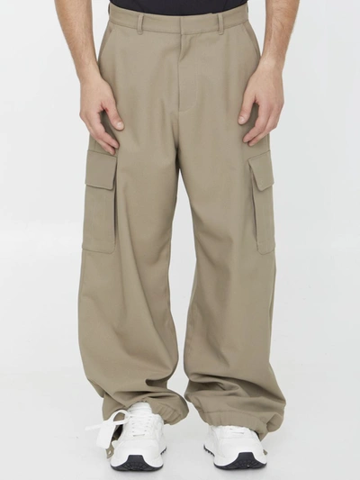 Off-white Off White Emb Drill Cargo Pants In Beige