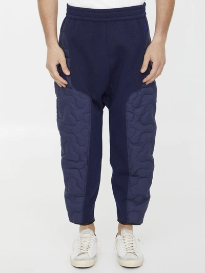 Moncler Genius Padded Quilted Pants In Blu