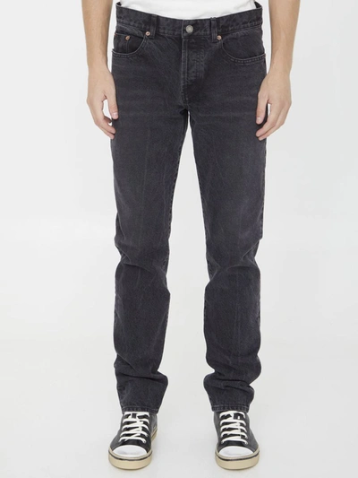 Saint Laurent Slim Denim Jeans In Black