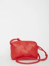 Bottega Veneta Small Cassette Camera Woven Leather Bag In Red