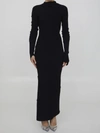 Balenciaga Paneled Ribbed-knit Maxi Dress In Black