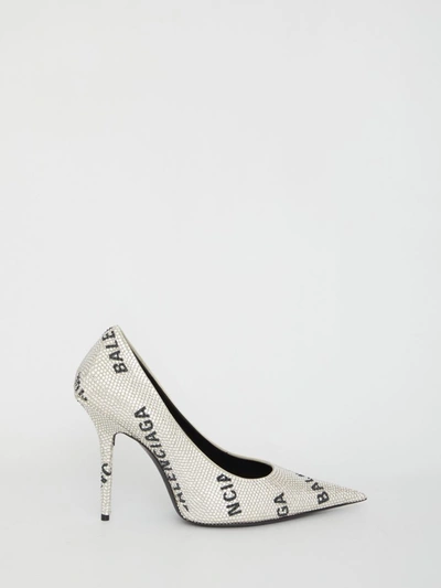 Balenciaga Square Knife Pumps In Silver