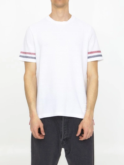 Thom Browne Textured Cotton T-shirt In White