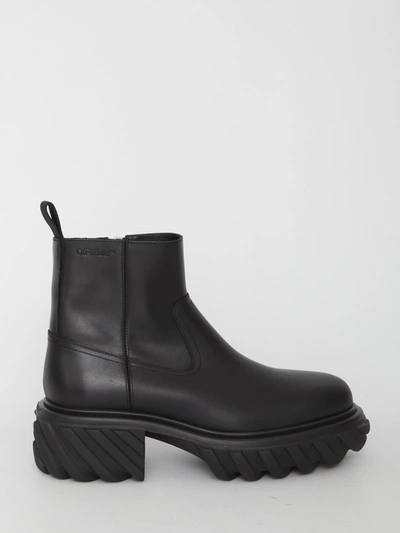 OFF-WHITE TRACTOR MOTOR ANKLE BOOTS