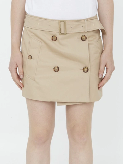 Burberry Trench Miniskirt In Beige