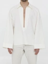 SAINT LAURENT VAREUSE SHIRT IN COTTON AND LINEN