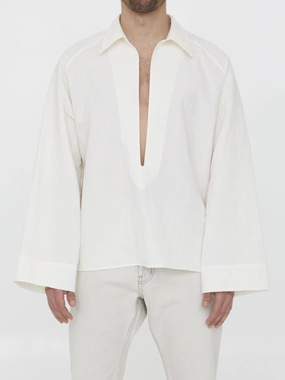 Saint Laurent Vareuse Long In Tan