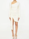 Off-white Viscose Crêpe Draped Dress In White