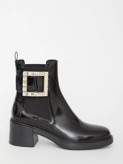 Roger Vivier Viv Rangers Ankle Boots In Black