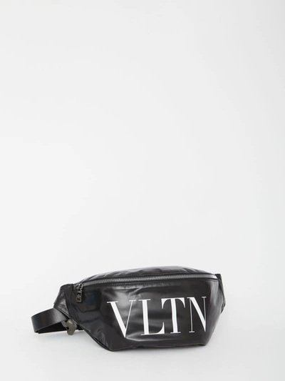 Valentino Garavani Vltn Leather Belt Bag In Black,white