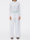 BOTTEGA VENETA WHITE TROUSERS WITH LOGO