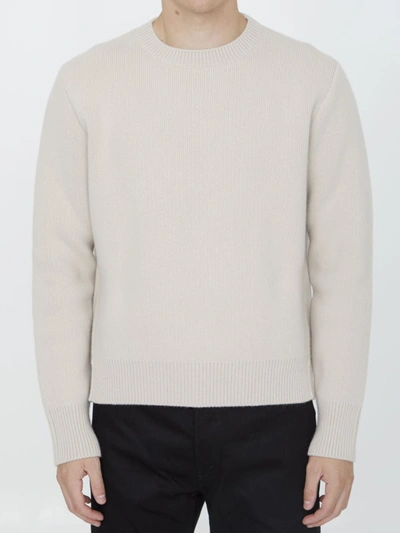 Lanvin Black Cashmere Blend Sweater In 030 Paper