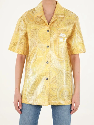 Etro Yellow Shirt With Logo - Atterley