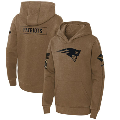 Nike Kids' Youth   Brown New England Patriots 2023 Salute To Service Club Fleece Pullover Hoodie
